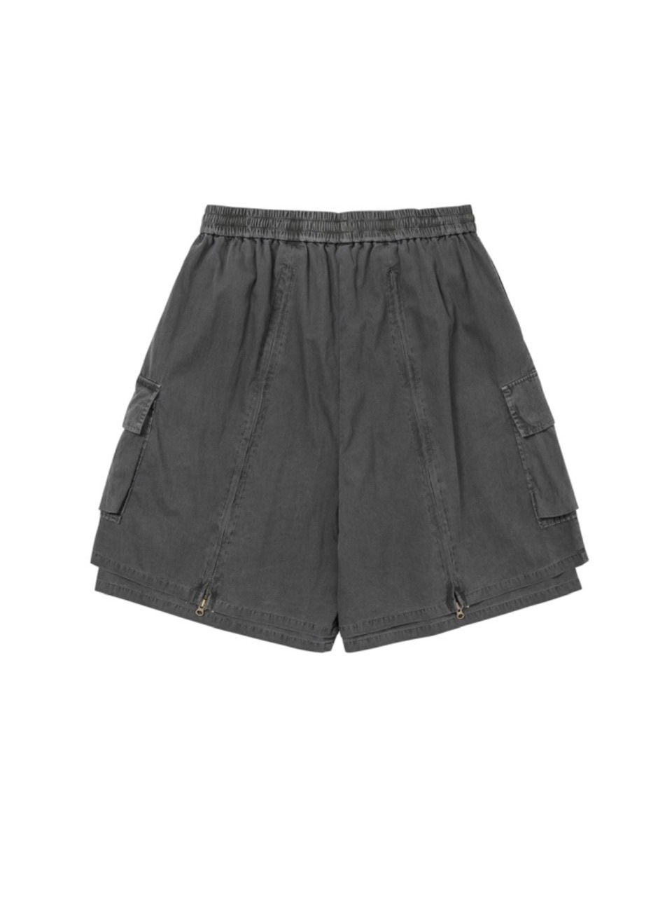 【AJO AJOBYAJO】25SS★ Washed Layered Skirt Shorts AJOBYAJO】Washed Layered Zip-Up Shorts | OUR BRAND,AJOBYAJO
