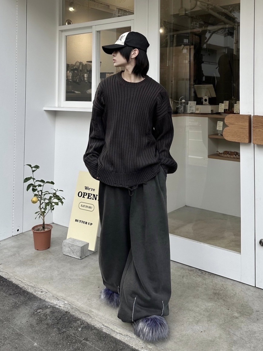 SLY（スライ）の「DAMAGE CROPPED KNIT TOPS ダメージ