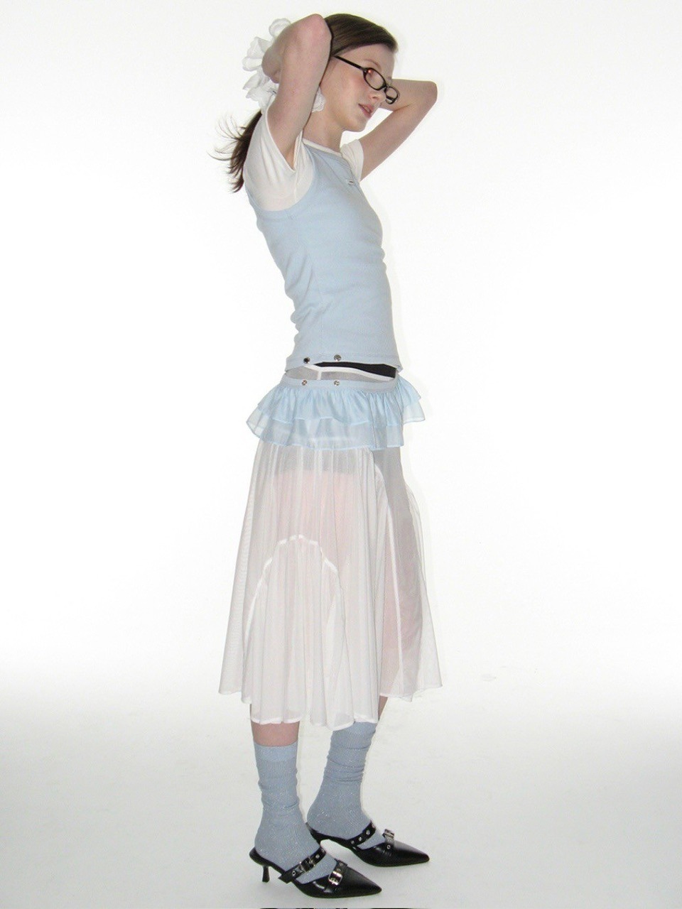 ★CRANK★FRILL SNAP SLEEVELESS_SKY★正規品/韓国直送料込/人気 CRANK】FRILL SNAP SLEEVELESS | OUR BRAND,CRANK | PRESSING