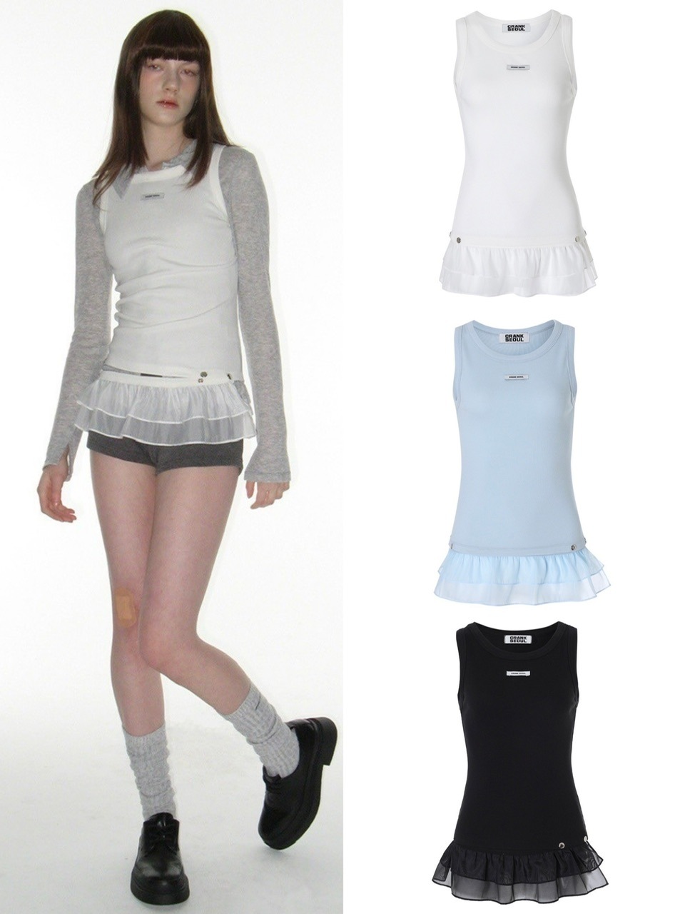 CRANK】FRILL SNAP SLEEVELESS | OUR BRAND,CRANK | PRESSING WEB SHOP