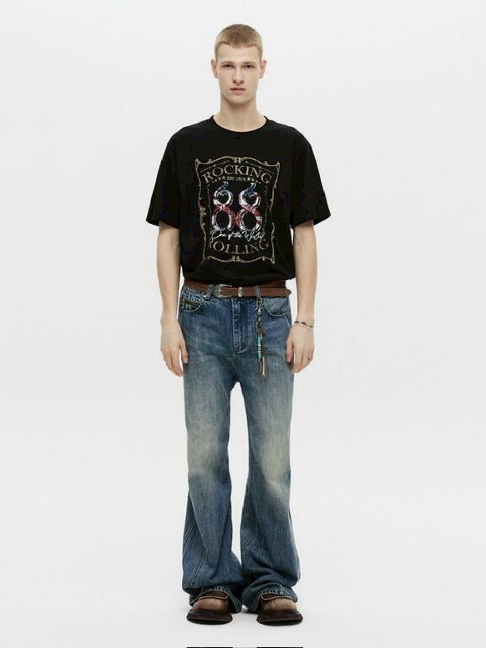 ロックアンドロールHalf sleeve T-shirt Black★[DNSR] DNSR】Rock & Roll Half Sleeve Tee | OUR BRAND,DNSR