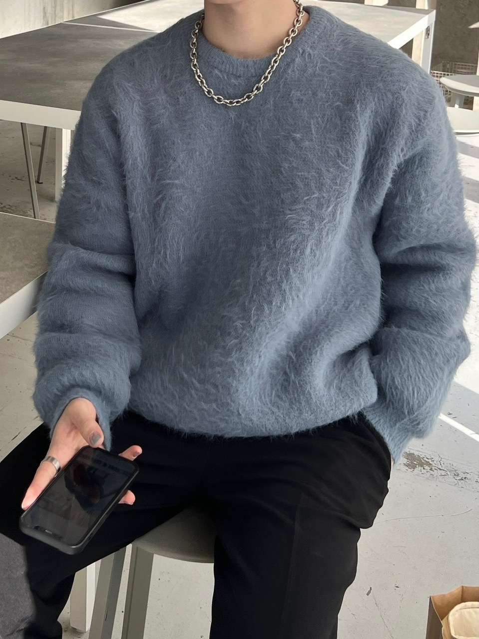 受注制【Chikashitsu +】hairy knit (2color) | OUR BRAND,Chikashitsu