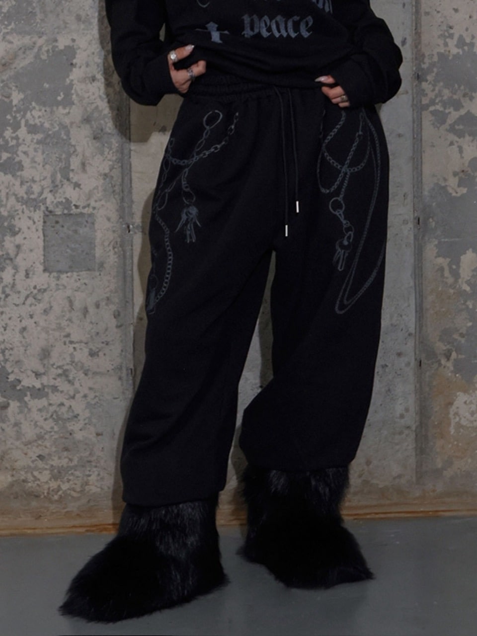 FANCY CLUB】KEYCHAIN EYELET SWEATPANTS / 【ファンシークラブ】キー