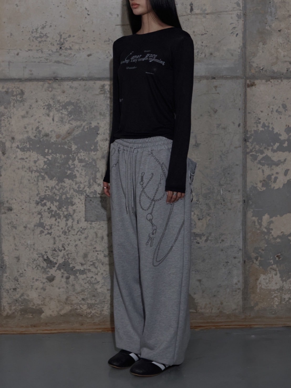 【FANCY CLUB】KEYCHAIN EYELET SWEATPANTS / 【ファンシークラブ】キーチェーンアイレットスウェットパンツ