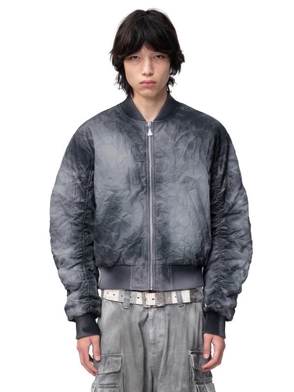 The Boy Has No Patience】Pleated Spray Color Ma1 Jacket / 【ザ