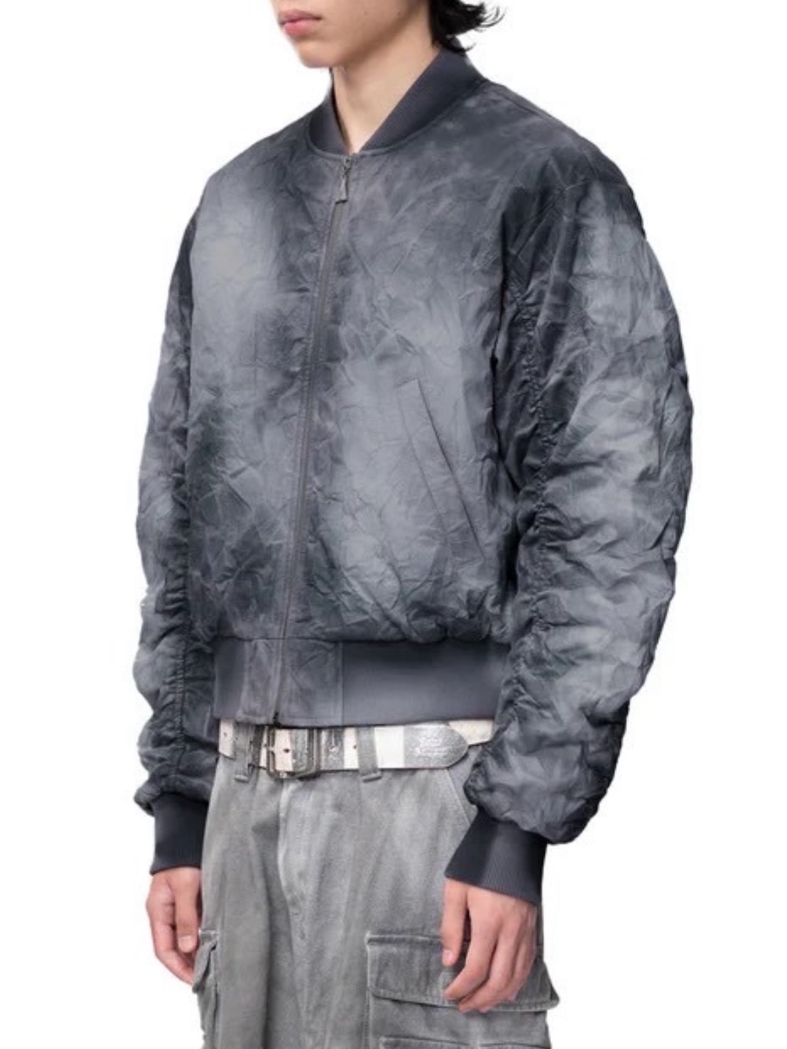 The Boy Has No Patience】Pleated Spray Color Ma1 Jacket / 【ザ