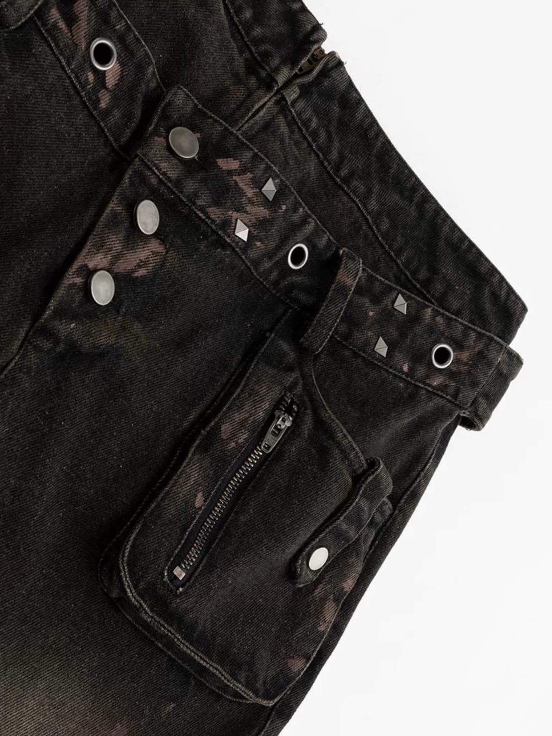 Cest Nous】Dirty Wash Double Waist Jeans / 【セヌー】ダーティー