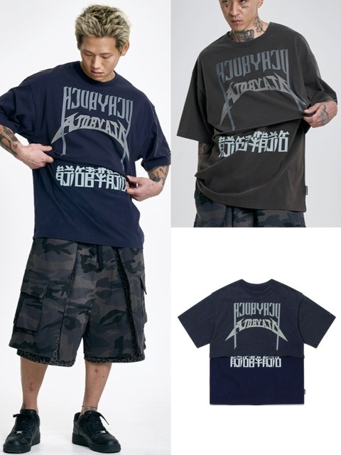 AJOBYAJO】Arch Logo Washed Layered T-Shirt | OUR BRAND