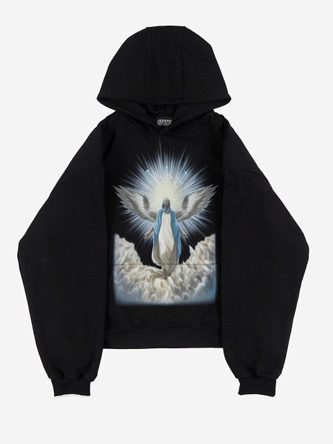 【SUNDAY OFF CLUB】‘APOSTLE OF GOD‘ Shoulder Padded Heavy Terry Hoodie