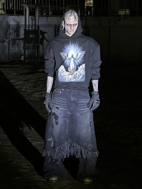 【SUNDAY OFF CLUB】‘APOSTLE OF GOD‘ Shoulder Padded Heavy Terry Hoodie
