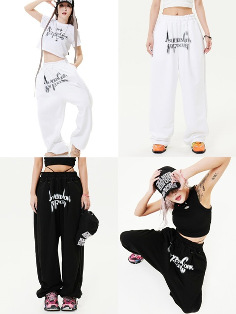 スウェットパンツ HUECLOSET Keyring Balloon Sweatpants 25KERO393 1/28再入荷【HOLY NUMBER 7】Oversized Hip Hop Dance Studio
