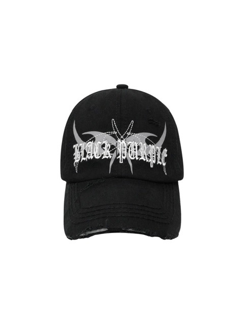 【BLACKPURPLE】24SS★ Carlo Damage Ball Cap BLACK PURPLE】Carlo Damage Ball Cap | OUR BRAND,BLACK PURPLE