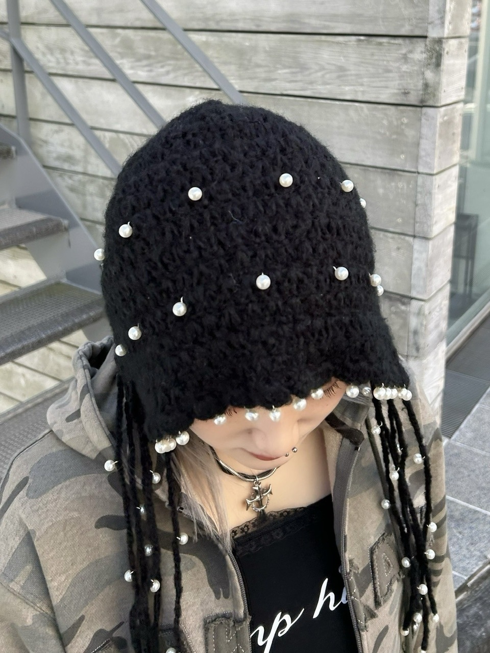 受注制【Never mind the XU】pearl babushka (2color)