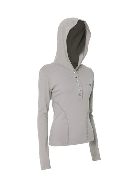 【FLAREUP】Button Up Lace Hoodie / 【フレアアップ】ボタンアップレースフードロングTシャツ