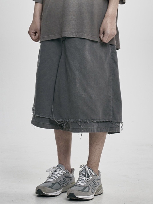 AJOBYAJO】Washed Layered Skirt Shorts | OUR BRAND,AJOBYAJO