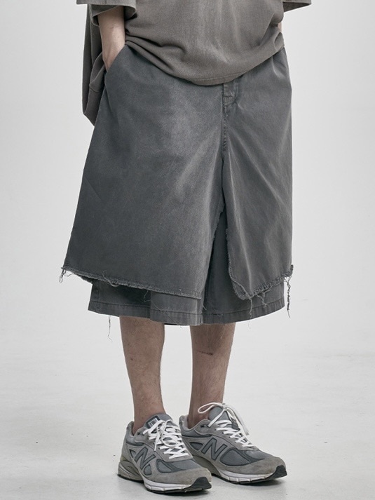 【AJO AJOBYAJO】25SS★ Washed Layered Skirt Shorts AJOBYAJO】Washed Layered Skirt Shorts | OUR BRAND,AJOBYAJO