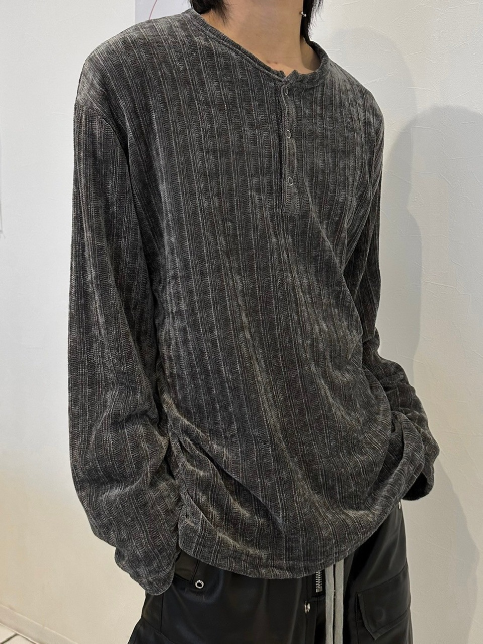 【LUV CODE】henry neck velours top (3color)