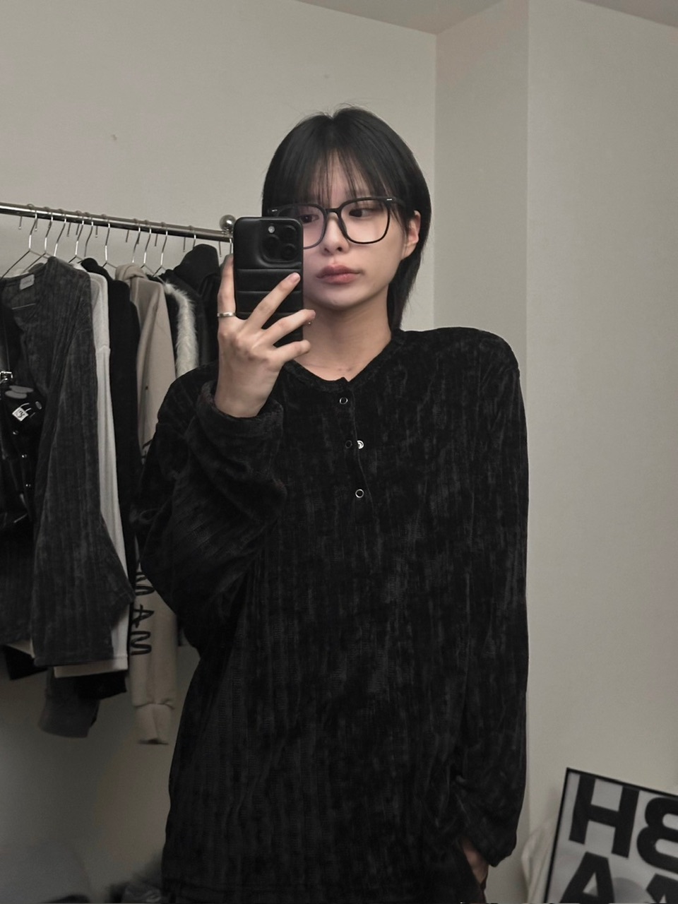 【LUV CODE】henry neck velours top (3color)