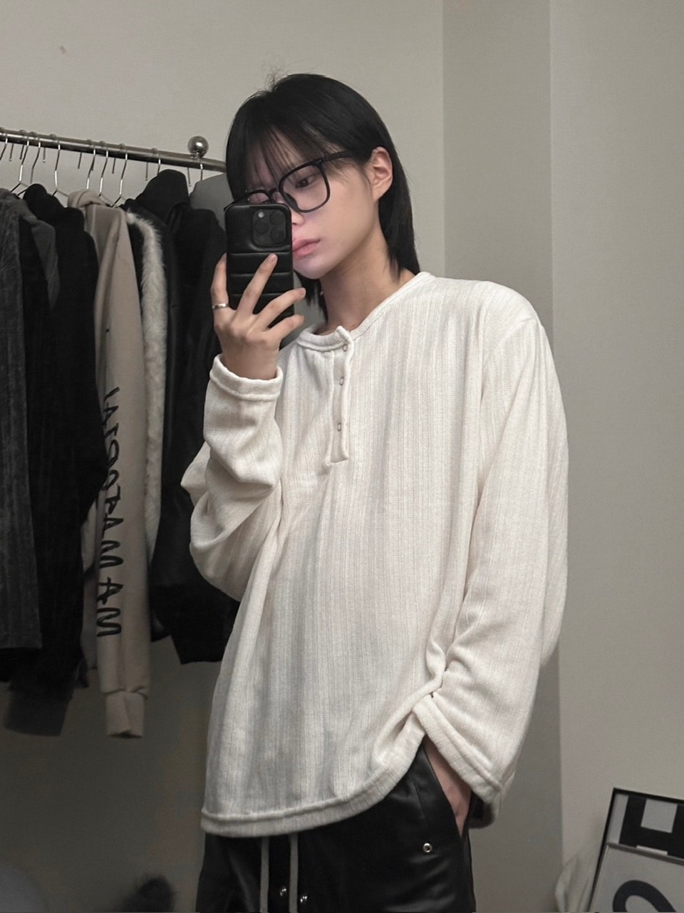 LUV CODE】henry neck velours top (3color) | OUR BRAND,LUV