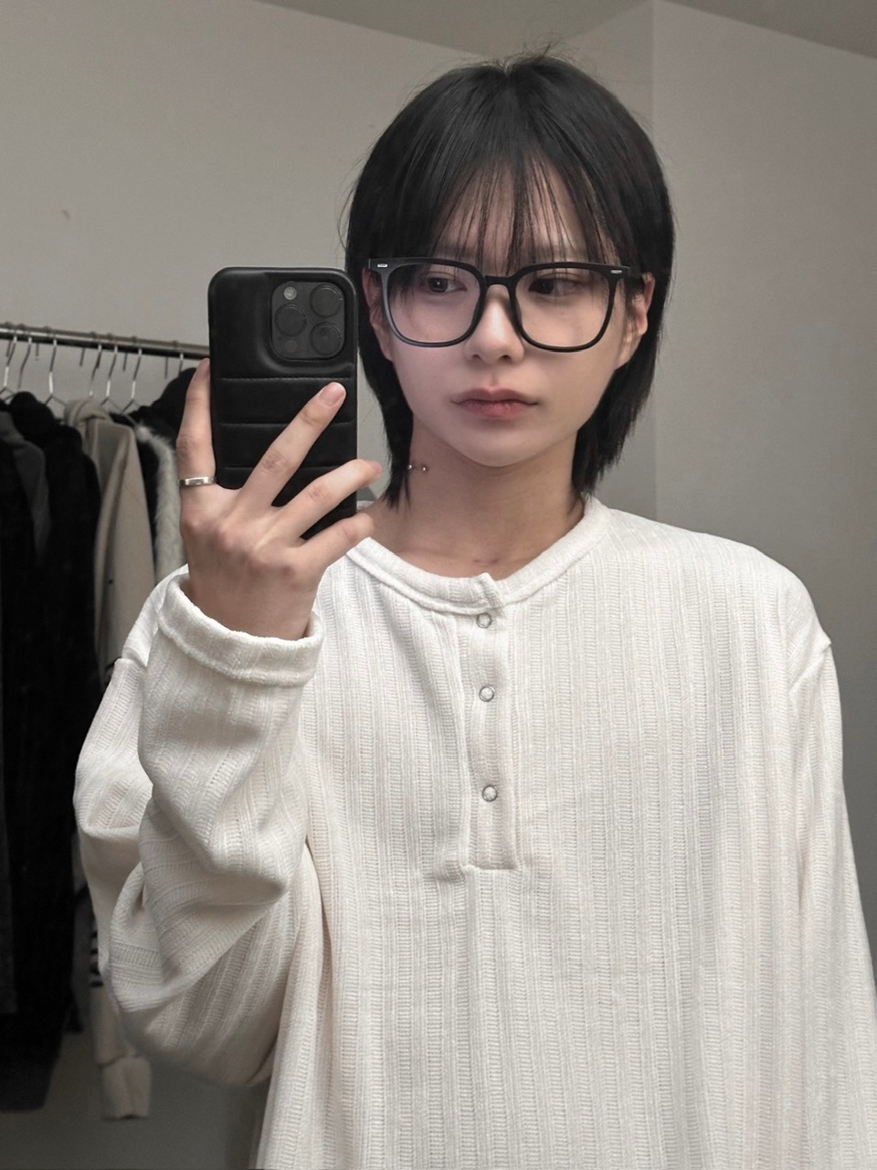 【LUV CODE】henry neck velours top (3color)