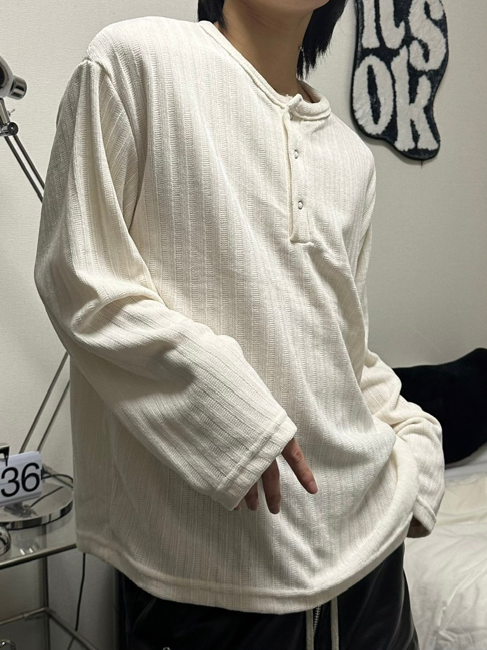 LUV CODE】henry neck velours top (3color) | OUR BRAND,LUV