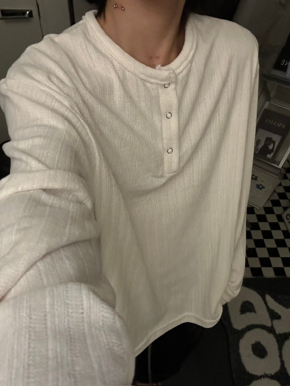 【LUV CODE】henry neck velours top (3color)