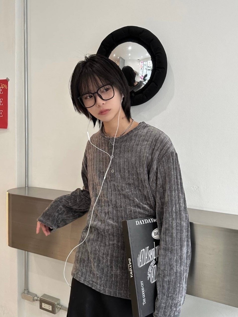 【LUV CODE】henry neck velours top (3color)