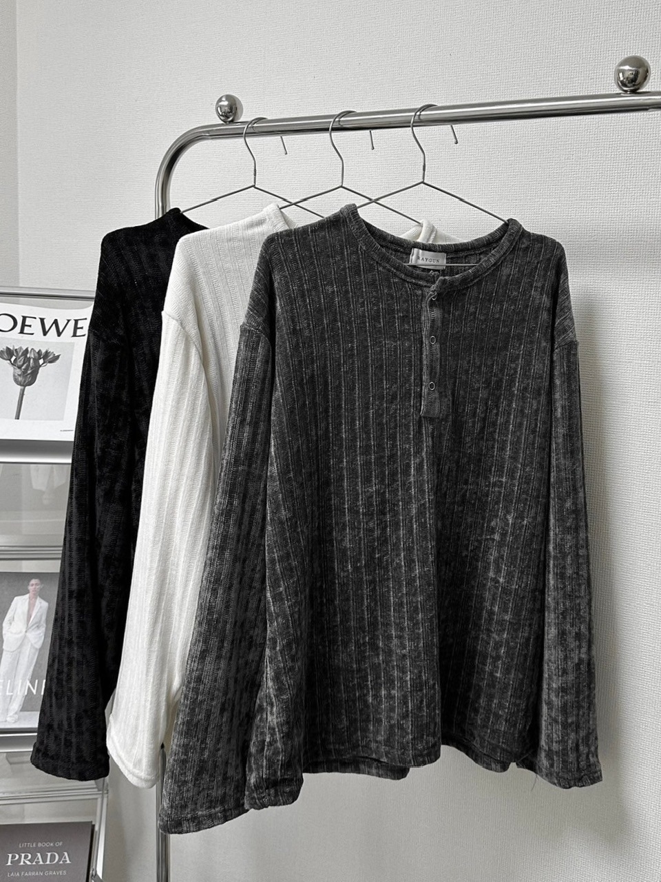 【LUV CODE】henry neck velours top (3color)