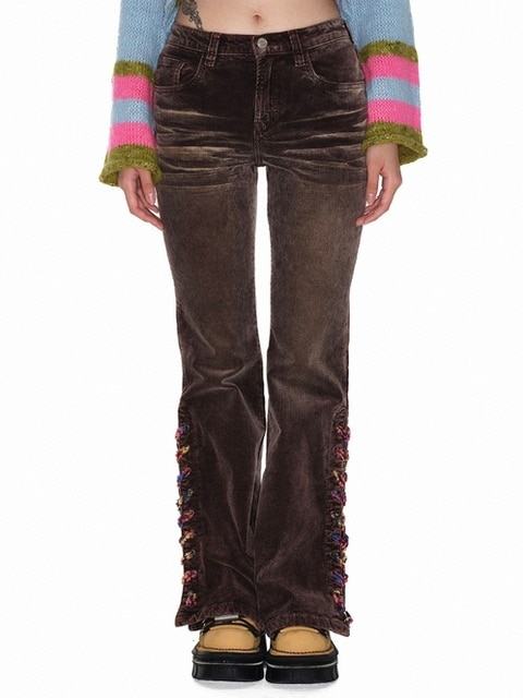 ★YOUTHBATH★STRING BANDING PANTS_KHAKI★正規品/韓国直送料込 YOUTHBATH】Knit string denim pants | OUR BRAND,YOUTHBATH