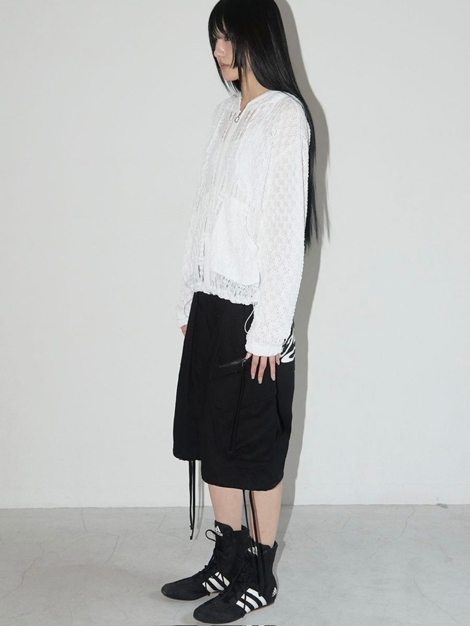 FANCY CLUB】PLUMPY LACE LINE HOOD ZIP-UP / 【ファンシークラブ