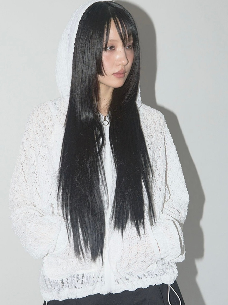 パーカー 「FANCY CLUB」PLUMPY LACE LINE HOOD ZIP-UP / 「ファンシークラブ」レースメッシュジップアップパーカー FANCY CLUB】PLUMPY LACE LINE HOOD ZIP-UP / 【ファンシー