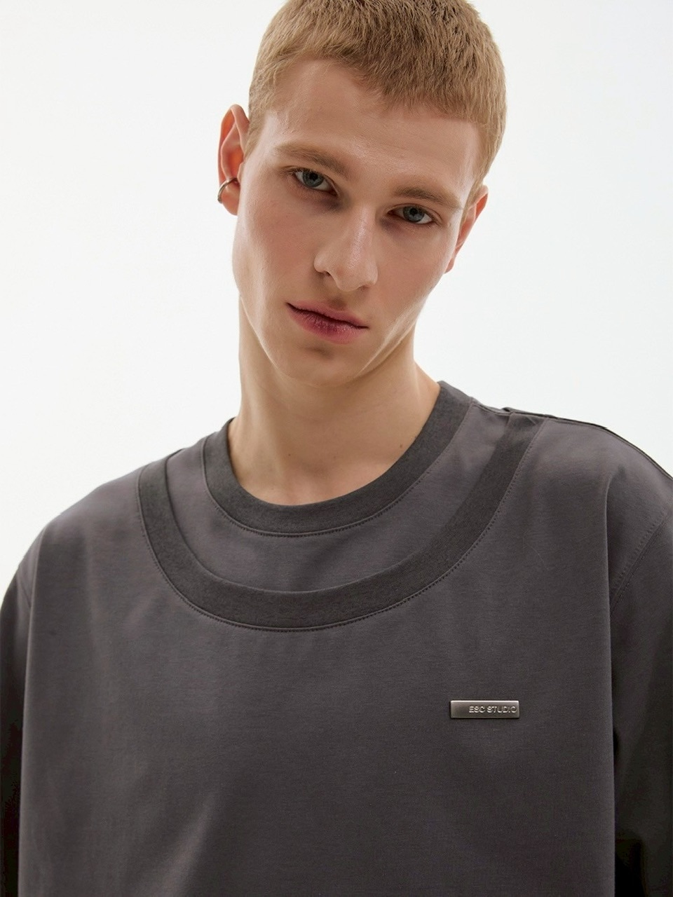 ●ESC STUDIO● double neck t-shirt (3色) unisex ESC STUDIO】double neck t-shirt / 【イーエスシーステュディオ