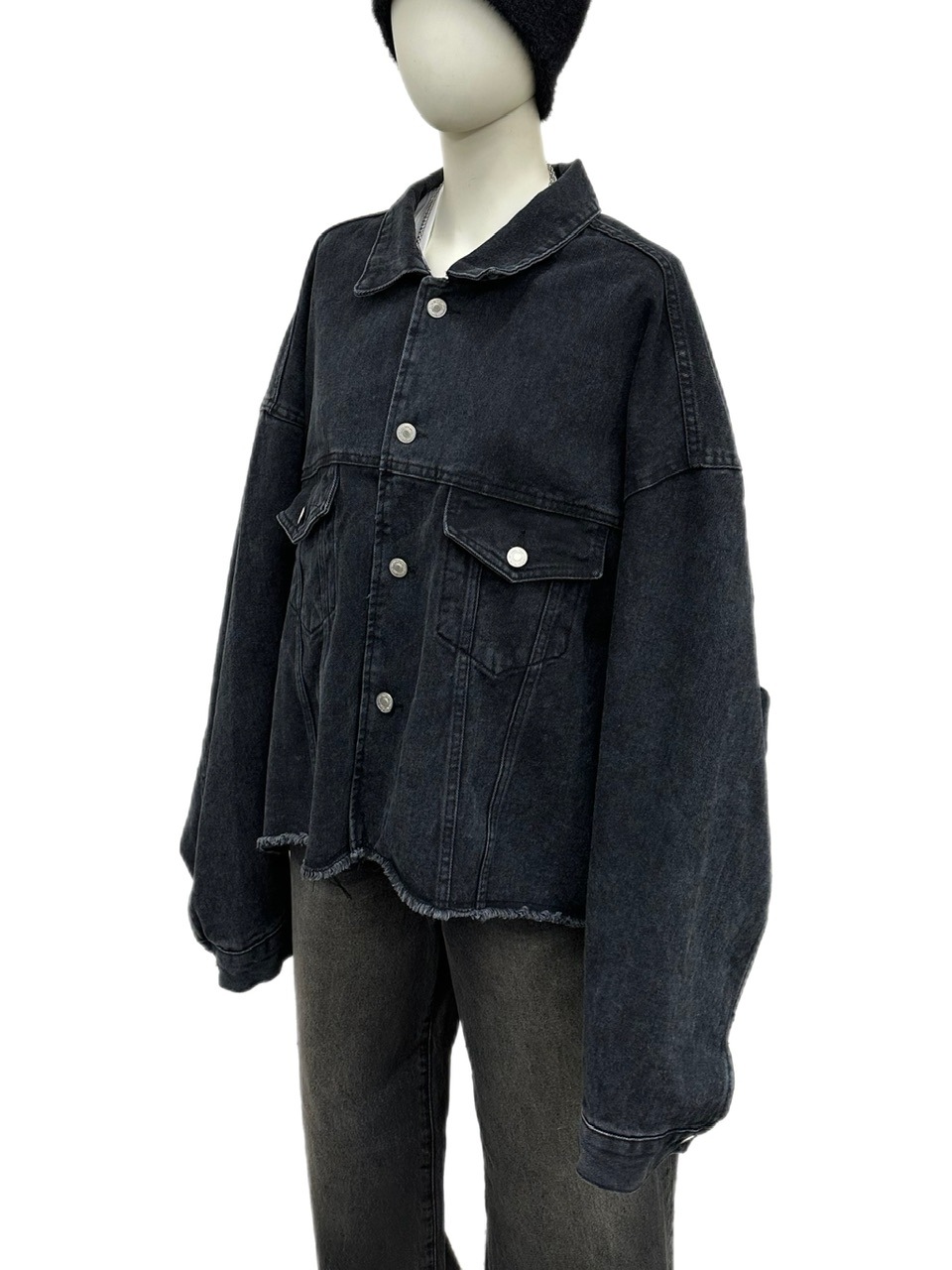 WEB限定受注制【Chikashitsu +】cutting cropped denim jacket (3color)