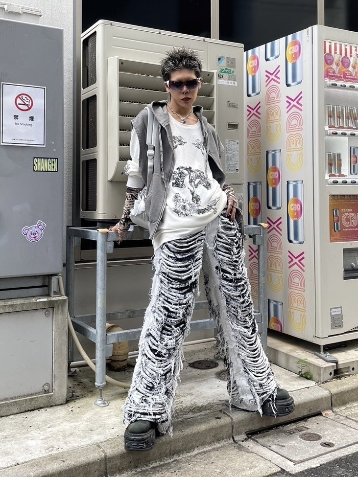 受注制【XU DOG】pigment sleeveless zip up hoodie (2color)