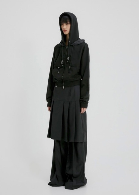 トップス FLAREUP ZIP-up ディビジョンカットアウトふーデッドジップアップ - FLAREUP