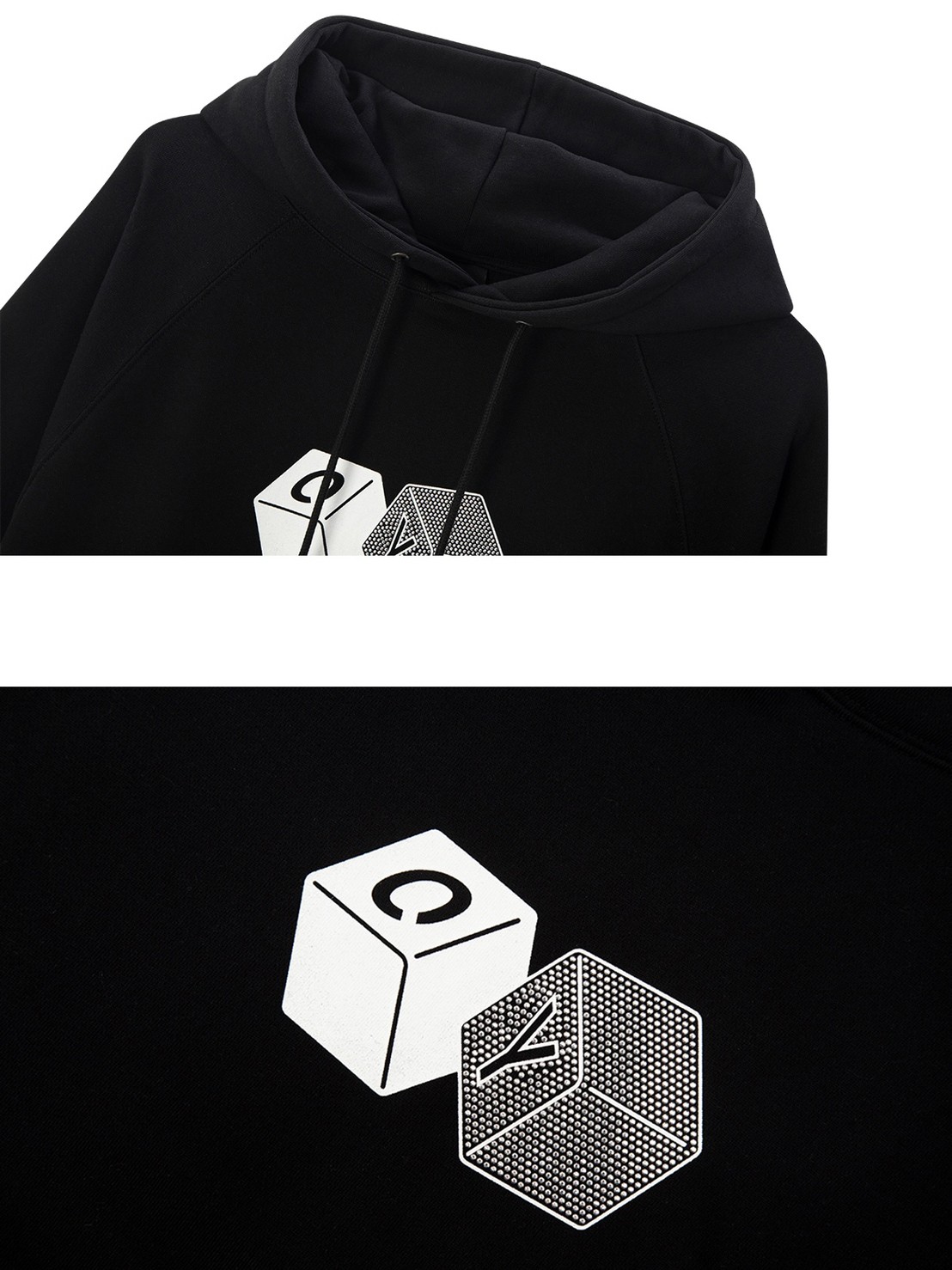 【OY】LINE STONE CUBE LOGO HOODIE