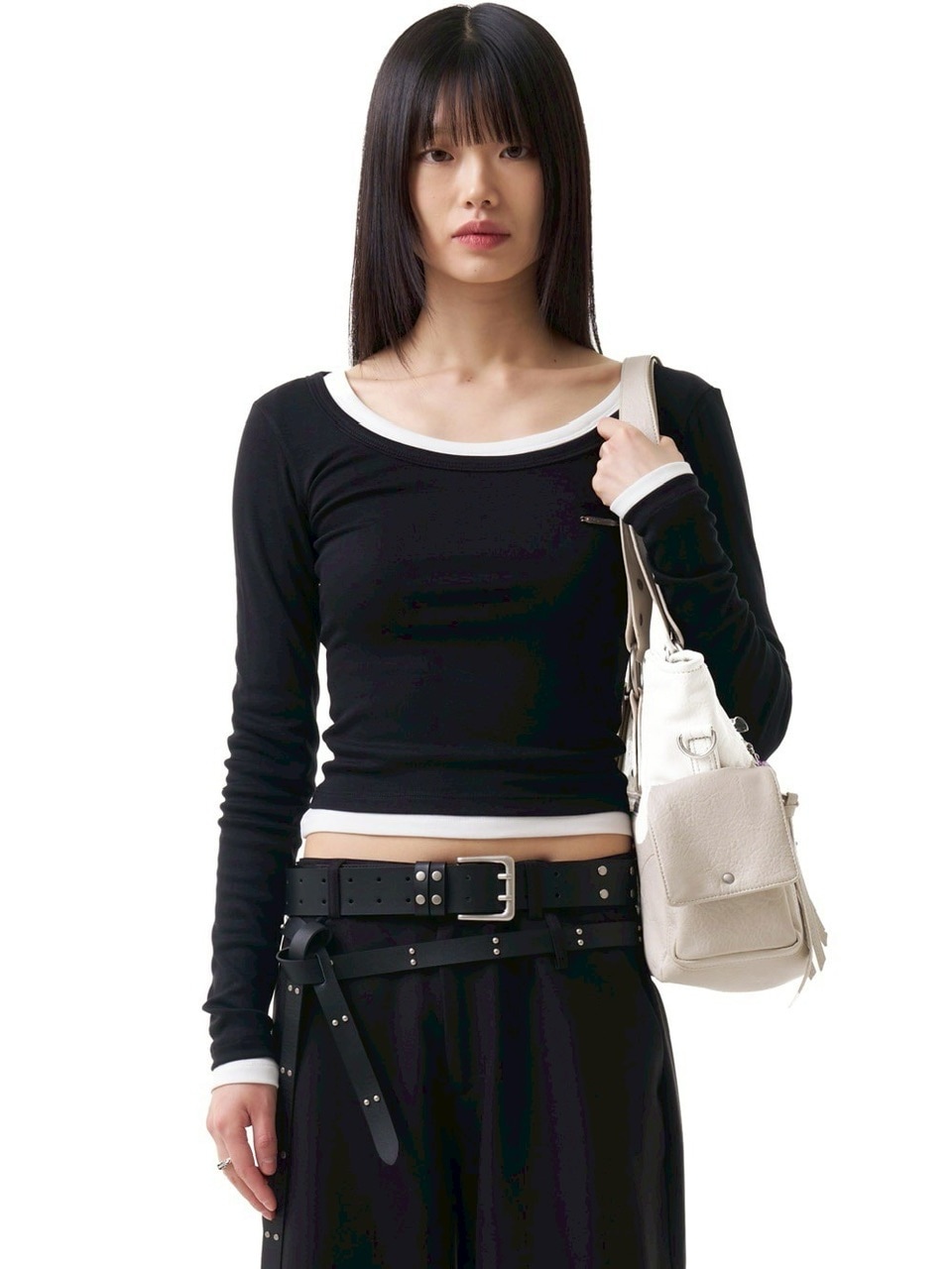 IUGAMAKARAS★韓国★人気★40mm Double Point Belt ベルト IUGAMAKARAS】40mm Double Point Belt | OUR BRAND,IUGAMAKARAS