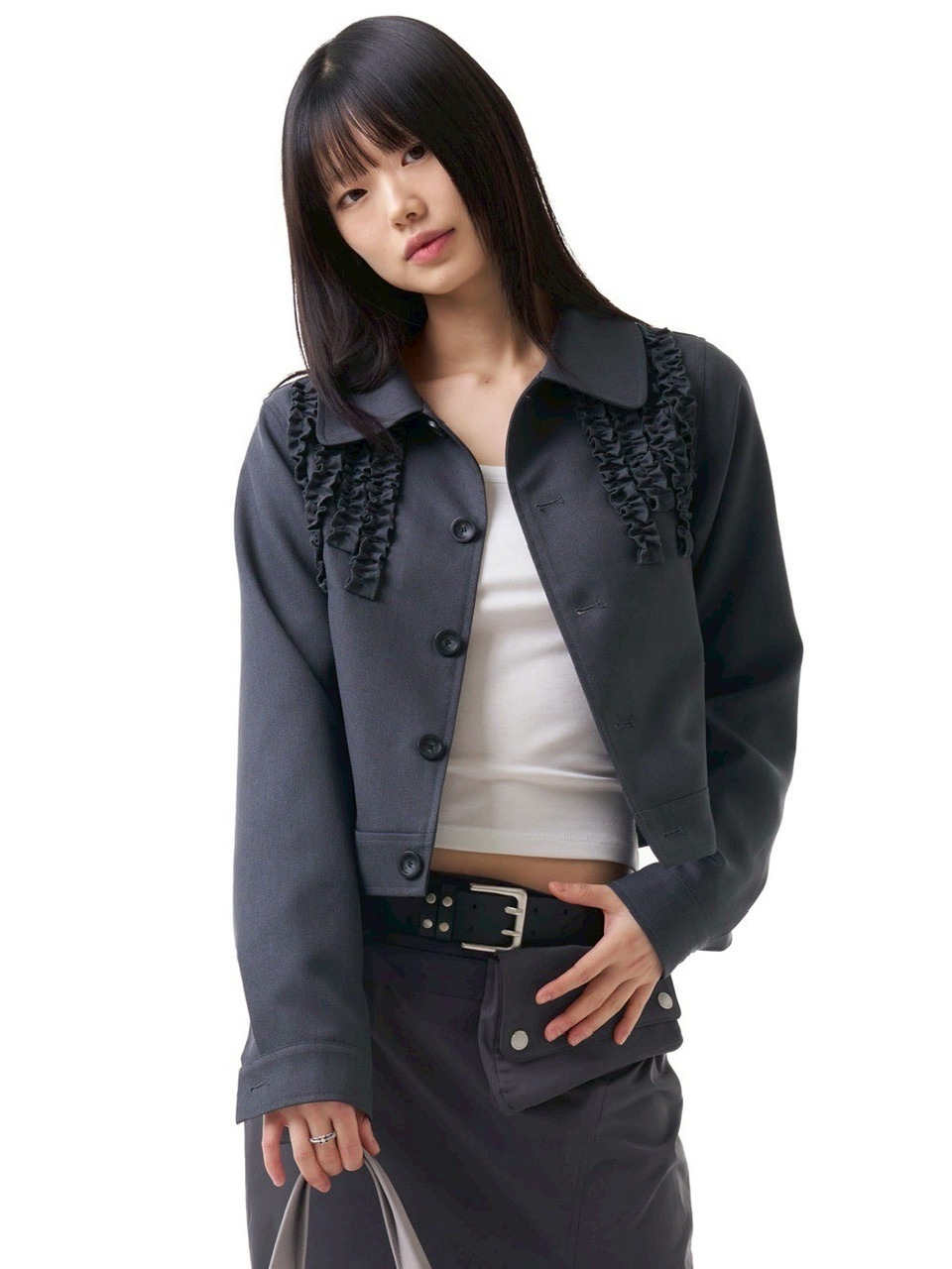 IUGAMAKARAS★韓国★人気★40mm Double Point Belt ベルト IUGAMAKARAS】40mm Double Point Belt | OUR BRAND,IUGAMAKARAS