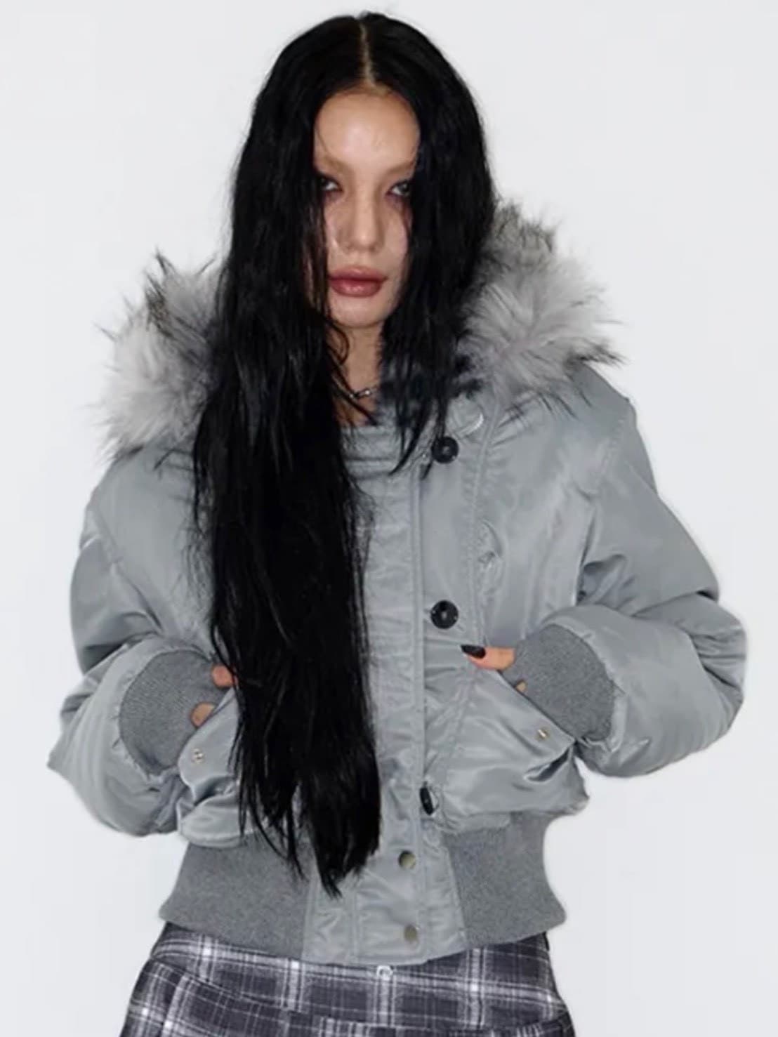 NOT KNOWING】Fur Trim MA-1 Padded Jumper | OUR BRAND,NOT KNOWING