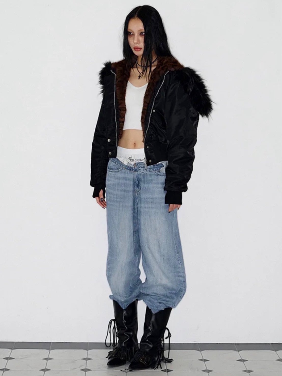 NOT KNOWING】Fur Trim MA-1 Padded Jumper | OUR BRAND,NOT KNOWING