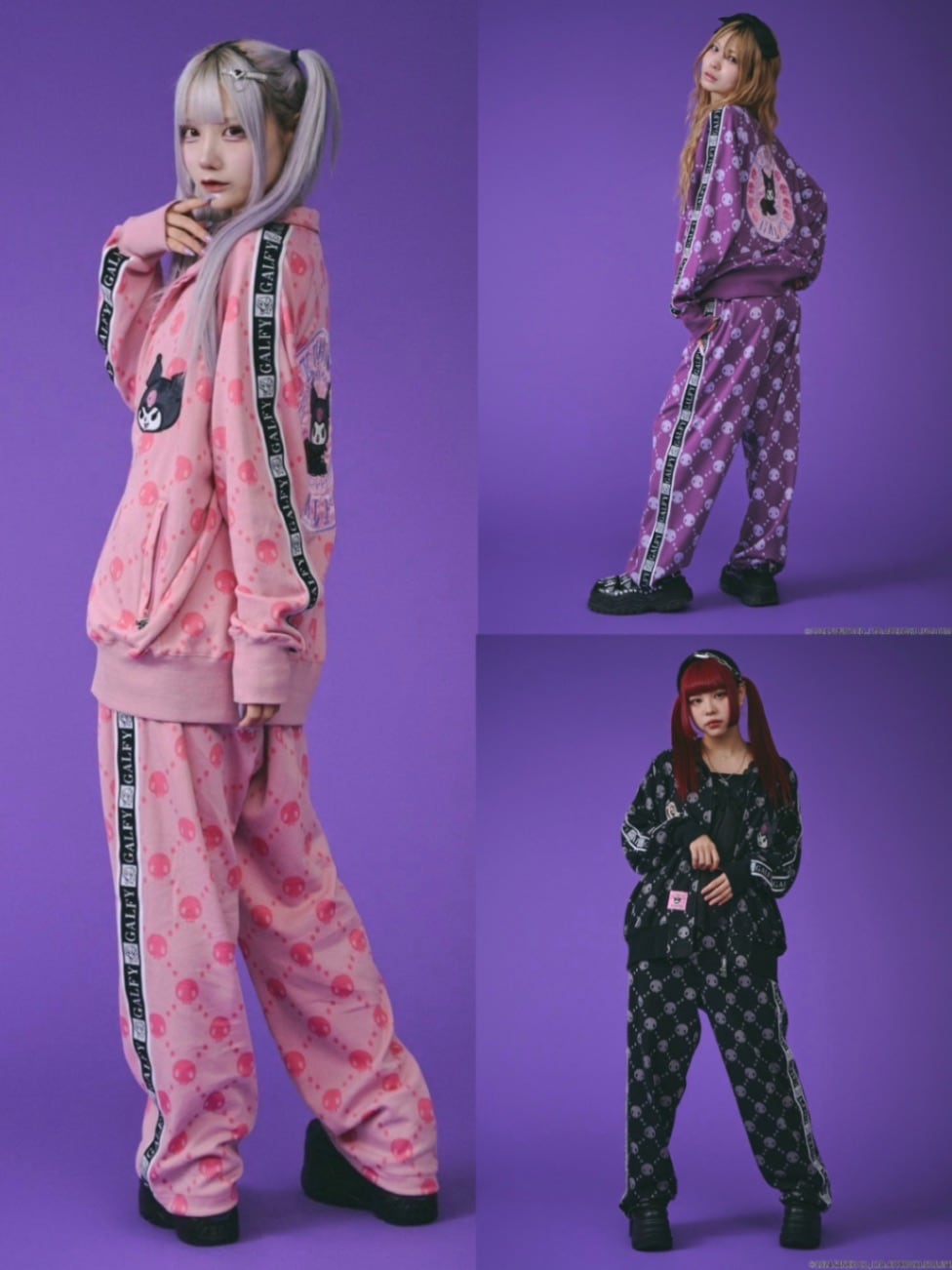 2/1再入荷【GALFY×KUROMI】ドクロだらけセットアップ
