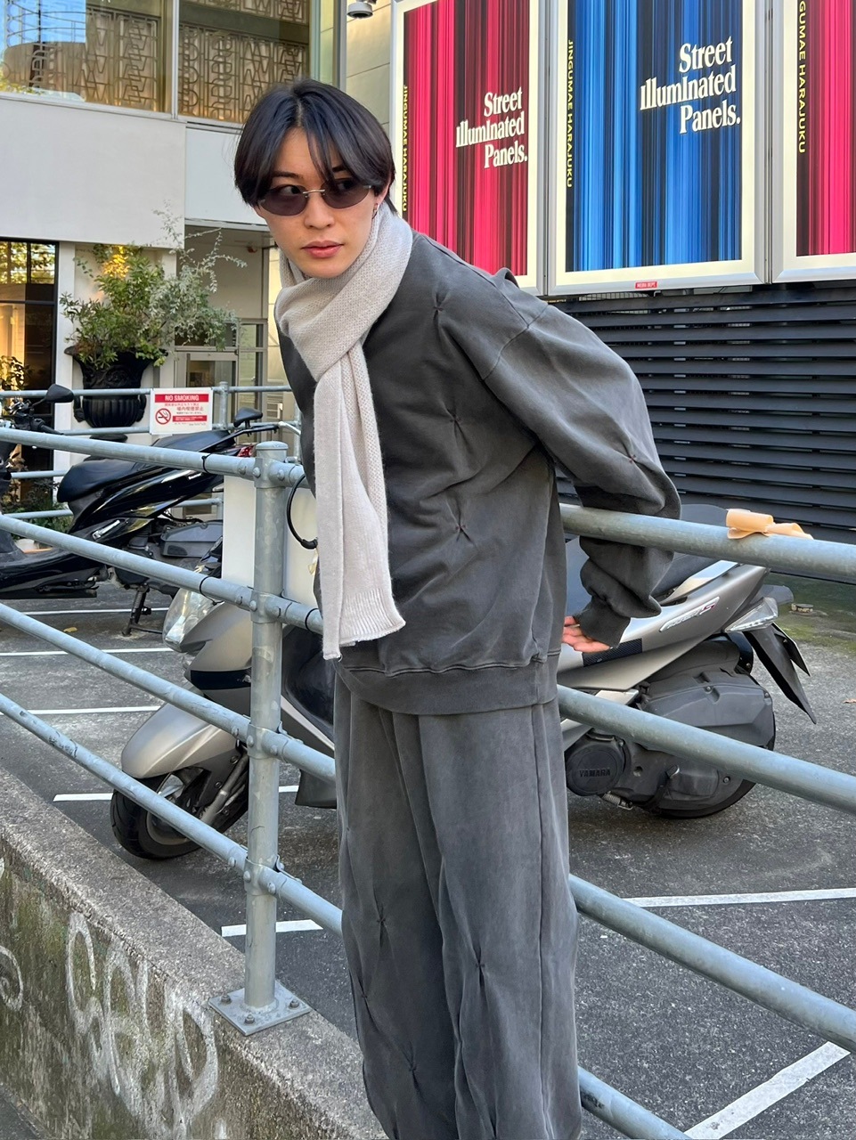 受注制【Chikashitsu +】long muffler (4color) / 【チカシツプラス