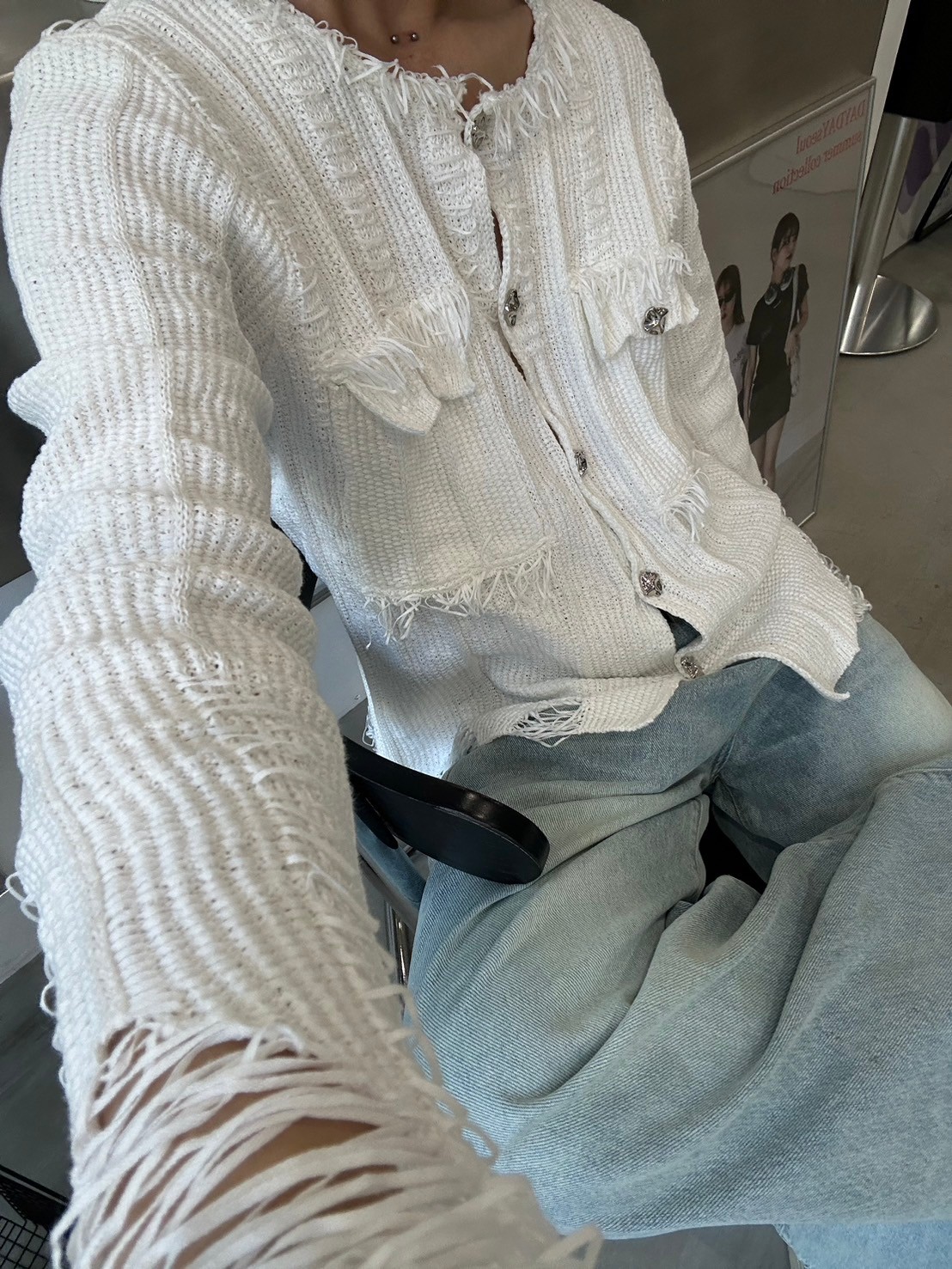 【LUV CODE】denim wide pants