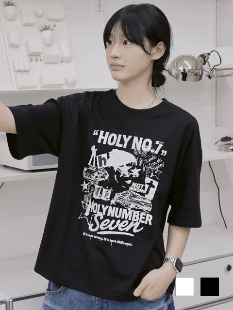 HOLY NUMBER 7】Graphics Archive Short Sleeve T-Shirt 5