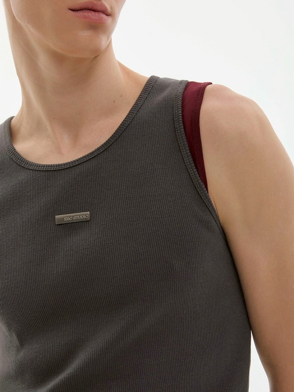 ●ESC STUDIO● mesh layered sleeveless (3色) ESC STUDIO】mesh layered sleeveless / 【イーエスシー