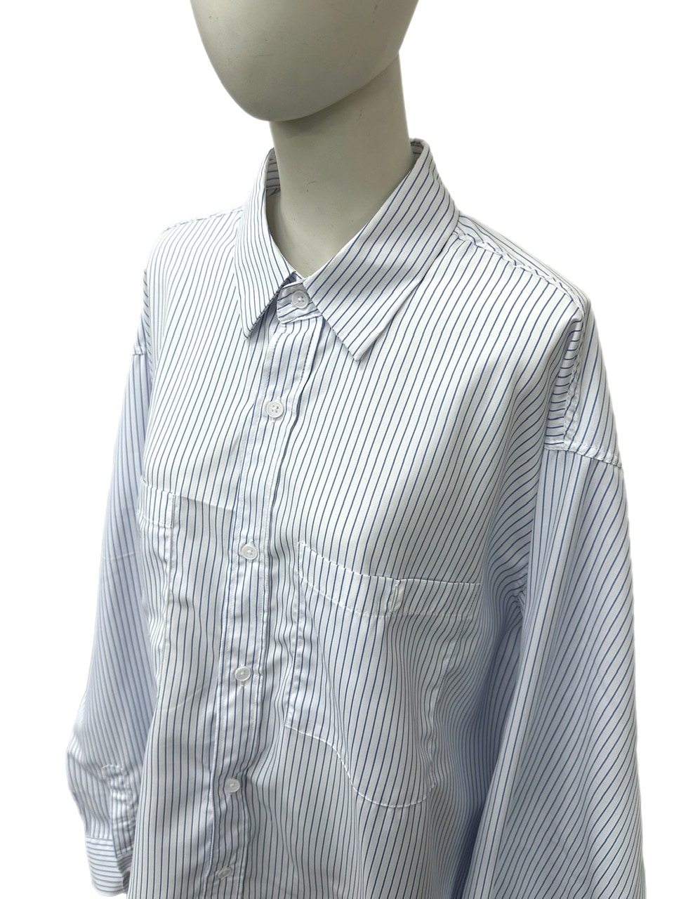 WEB限定受注制【Chikashitsu +】cropped stripe shirts (2color)