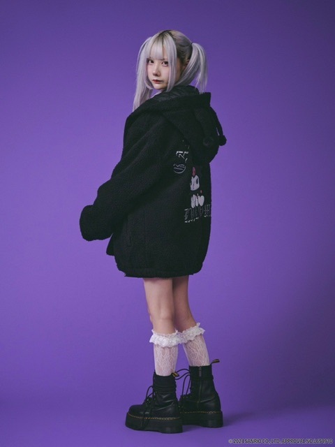 【GALFY×KUROMI】モコモコ丸ボアずきんパーカー