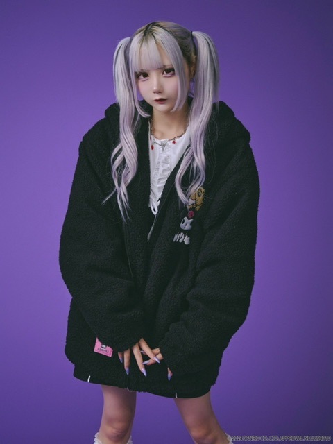 【GALFY×KUROMI】モコモコ丸ボアずきんパーカー