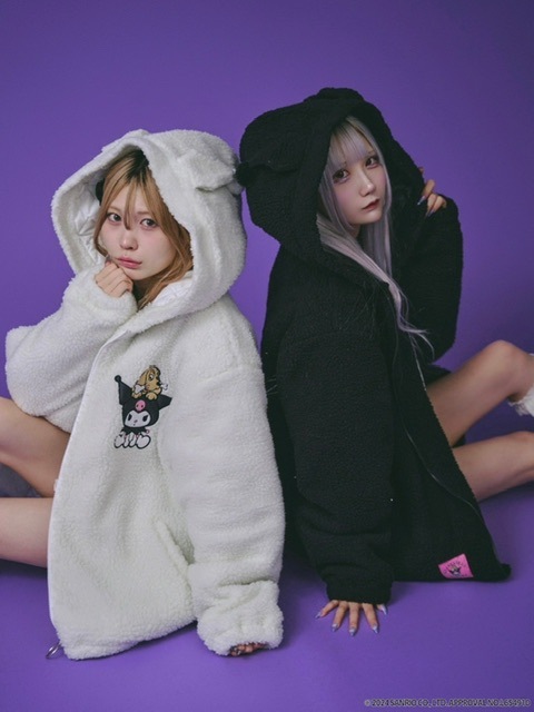【GALFY×KUROMI】モコモコ丸ボアずきんパーカー