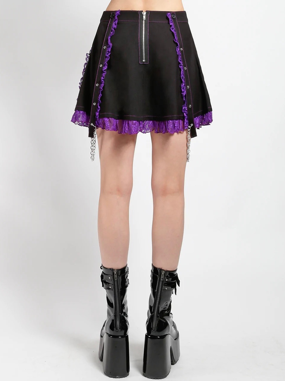 VERTICAL GATHER SUSPENDER SKIRT パープル　S VERTICAL GATHER SUSPENDER SKIRT（スカート）｜Ameri（アメリ